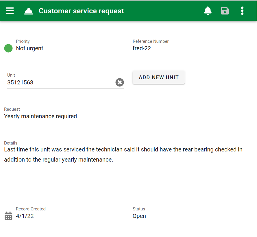 customer csr form