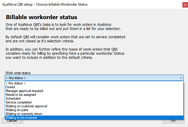 pre wostatus wizard page