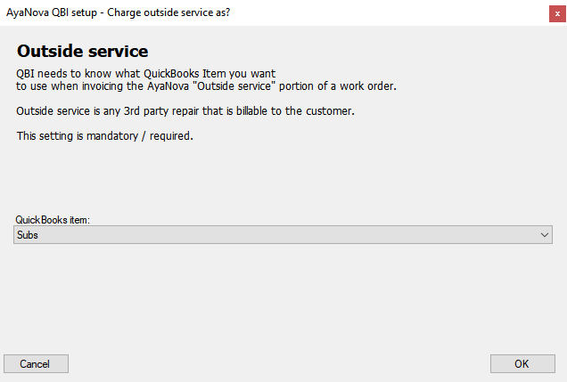 outside service wizard page